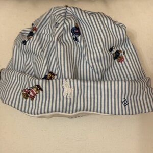 Ralph Lauren Baby Beanie Hat with Teddy Bear Motif